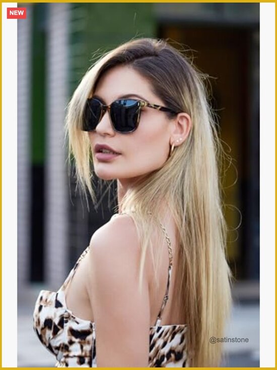 Oversized Square Polarized Sunglasses Retro Classic Simple Frame main image 4